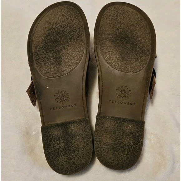 Yellowbox Brown Faux Suede Kasmira Slides Women's Size 10 Used - Picture 7 of 9